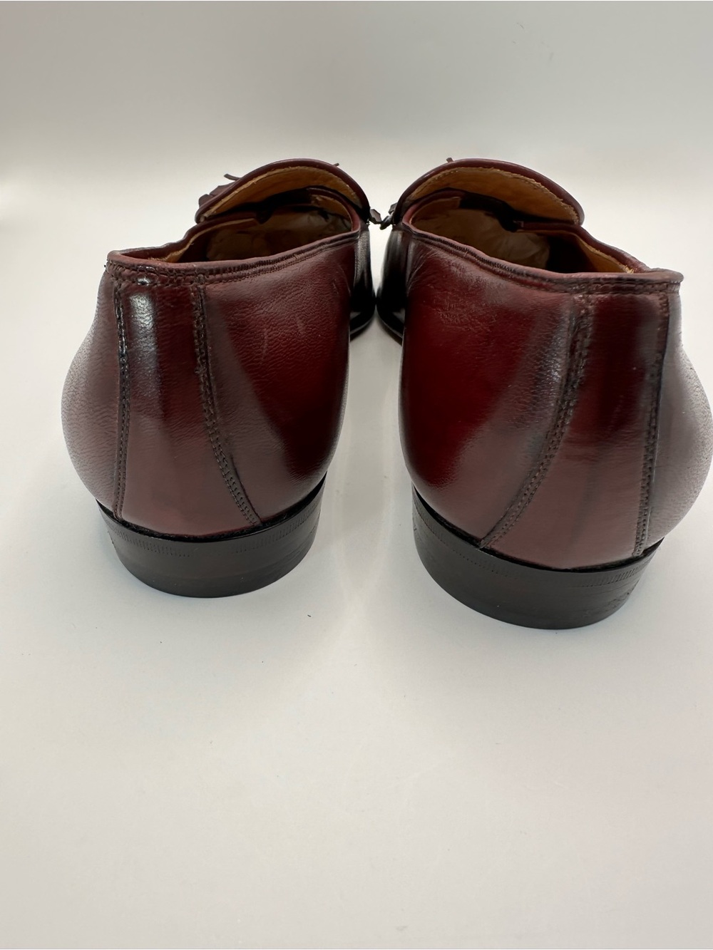 Bragado Cole Haam Burgundy Leather Tassel Moccasins Made in Italy - Picture 5 of 9
